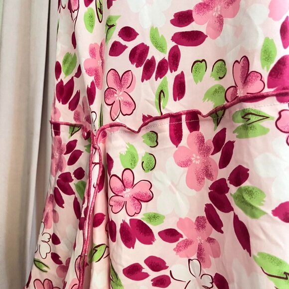 SAG HARBOR Petitle Floral Skirt Pink And White Midi Skirt - Picture 3 of 6